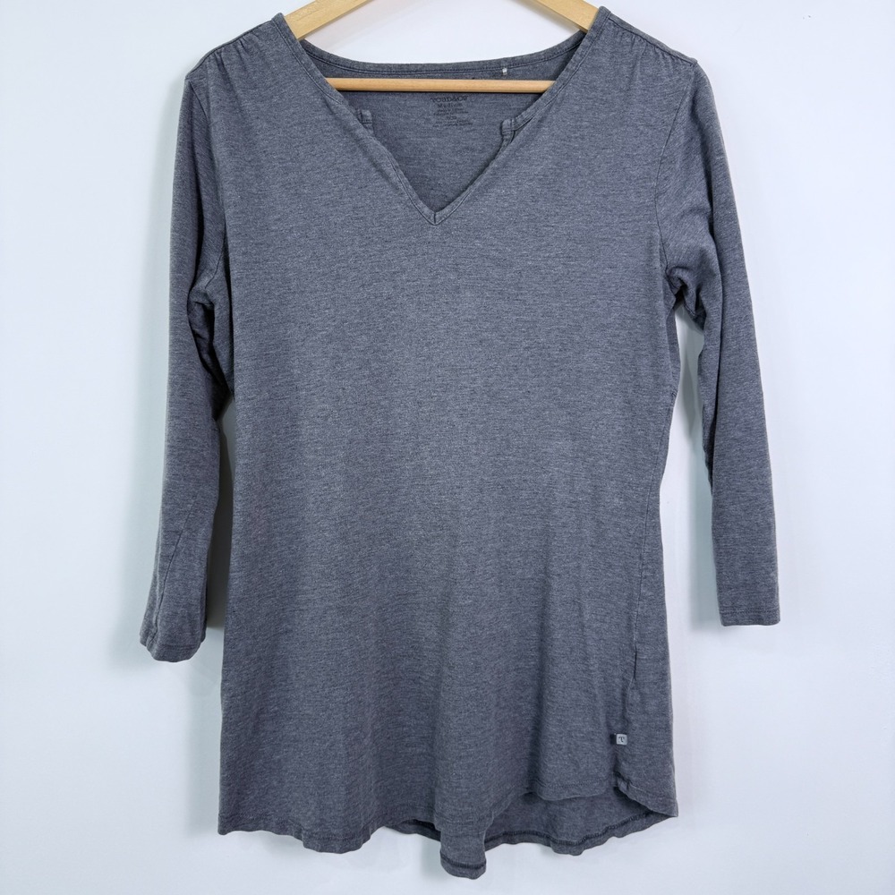 Toad&Co Tunic Top Size M Gray Back Pleat Organic Cotton Tencel Casual Minimalist